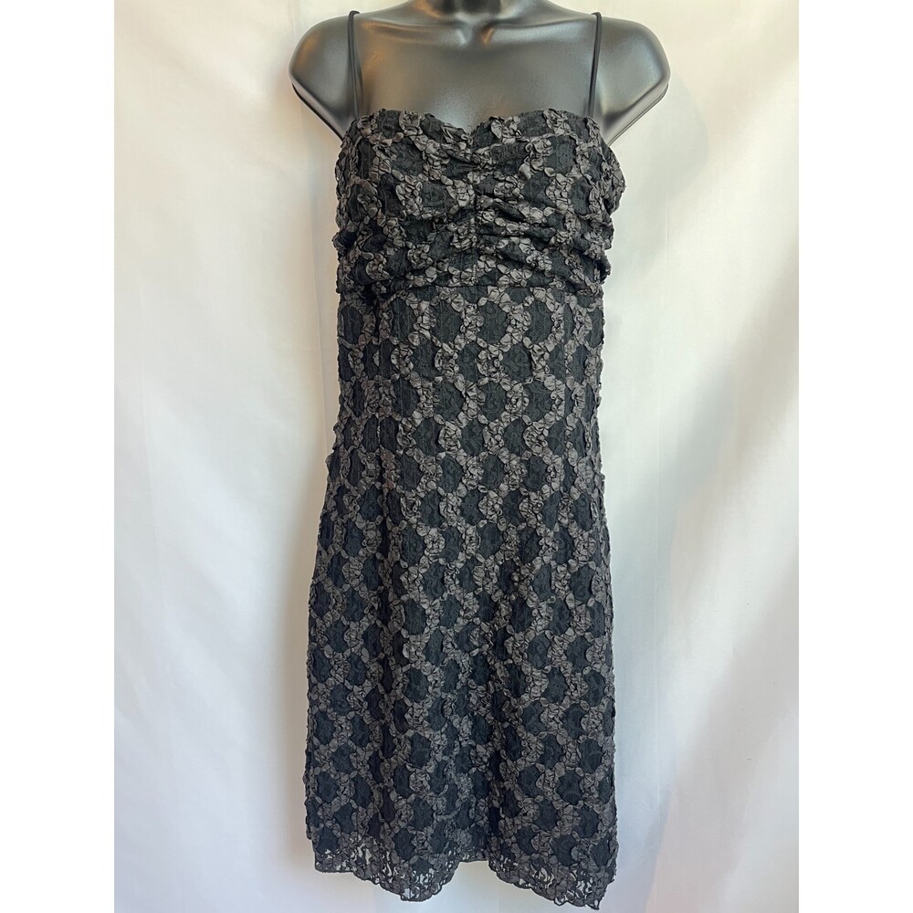 White House Black Market Y2K Textured Cocktail Midi Dress Size 12 Vintage Retro